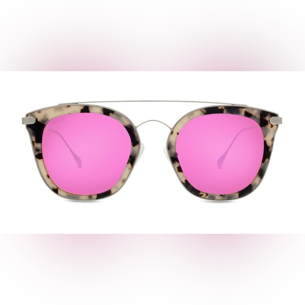 DIFF Eyewear - Zoey Polarized Sunglasses, Pink Tortoise